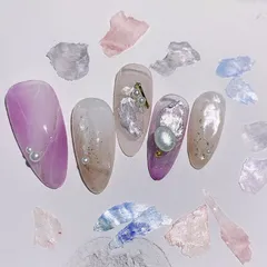 Xà cừ tuyết siêu mỏng set 6 hũ cao cấp design nail vân đá xà cừ không cần đắp gel siêu HOT