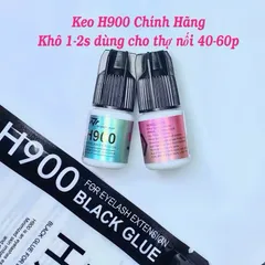 Keo nối mi H900 CHÍNH HÃNG kháng nước, kháng dầu khô nhanh 1-2s siêu bền 4-6 tuần set 2 chai
