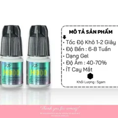 Keo nối mi H900 CHÍNH HÃNG kháng nước, kháng dầu khô nhanh 1-2s siêu bền 4-6 tuần set 2 chai