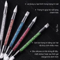 Set 5 cọ silicon 2 đầu nặn hoa khô miết sticker chà tráng gương siêu đa năng ngành nail