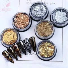 Set 6 hũ giấy nhún nail cao cấp trang trí móng tạo vô số mẫu nail đẹp