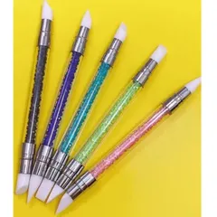 Set 5 cọ silicon 2 đầu nặn hoa khô miết sticker chà tráng gương siêu đa năng ngành nail