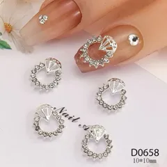 Charm tròn kim cương cao cấp đính móng siêu sáng đẹp set 30 chiếc