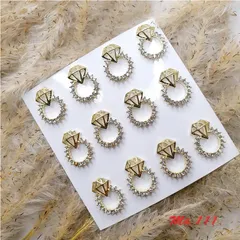 Charm tròn kim cương cao cấp đính móng siêu sáng đẹp set 30 chiếc
