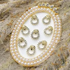Charm tròn kim cương cao cấp đính móng siêu sáng đẹp set 30 chiếc