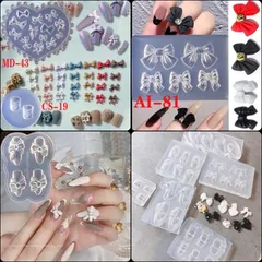 Khuôn silicon làm cham nơ nail nhiều mẫu siêu Hot