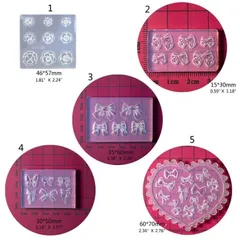 Khuôn silicon làm cham nơ nail nhiều mẫu siêu Hot