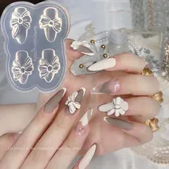 Khuôn silicon làm cham nơ nail nhiều mẫu siêu Hot