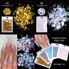 Giấy xà cừ khổng tước trang trí ẩn gel design móng siêu đẹp