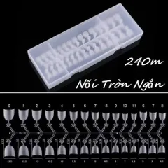 Móng típ nối Vuông Thang ngắn - Tròn ngắn dạng vỉ hộp 240 móng siêu mỏng dẻo chuẩn phom Loại 1