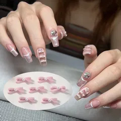 Set charm phụ kiện nơ nhỏ xinh đính móng mẫu mới phong cách sang chảnh cực đẹp mẫu HOT