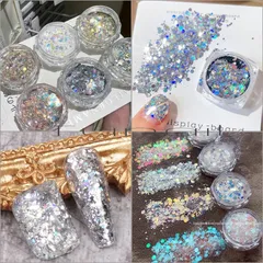 Set nhũ vảy kim cương 6 hũ siêu sáng design nail đa dạng siêu đẹp