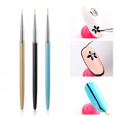 Set cọ nét ba màu cao cấp siêu mảnh vẽ móng đủ size 7-9-11mm