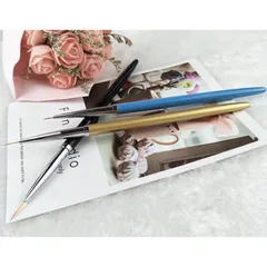 Set cọ nét ba màu cao cấp siêu mảnh vẽ móng đủ size 7-9-11mm