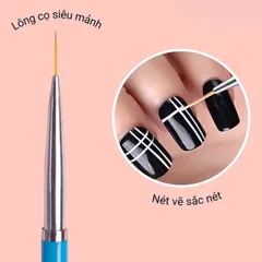 Set cọ nét ba màu cao cấp siêu mảnh vẽ móng đủ size 7-9-11mm