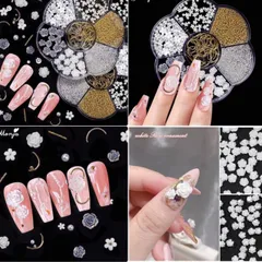 Charm hoa hồng khay tròn mix đủ mẫu đính trang trí móng nailbox tiệc tùng siêu đẹp Hot