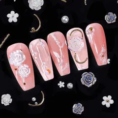 Charm hoa hồng khay tròn mix đủ mẫu đính trang trí móng nailbox tiệc tùng siêu đẹp Hot