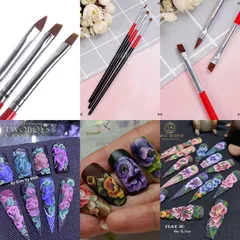 Set 3 cây cọ cọ bản vẽ móng cao cấp lông mướt chuyên dụng ngành nail