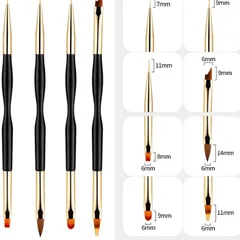 Set cọ 2 đầu vẽ nail , đắp gel , chải sơn gel siêu tiện lợi lông xịn đẹp vẽ chuẩn từng milimet