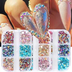 Đá AB 7 màu 6 ngăn mix size siêu sáng đẹp đính móng