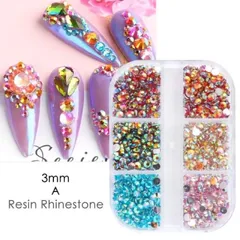 Đá AB 7 màu 6 ngăn mix size siêu sáng đẹp đính móng