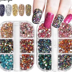 Đá AB 7 màu 6 ngăn mix size siêu sáng đẹp đính móng