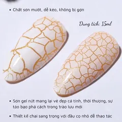 Sơn gel sơn nứt đen trắng làm mẫu nail nứt cực chất đang Hot