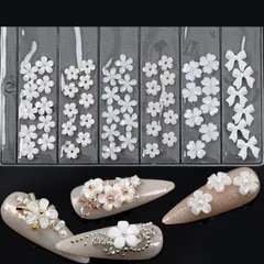 Set cham hoa nơ thuỷ tinh 6 ngăn mix nhiều mẫu đính móng nailbox siêu xinh