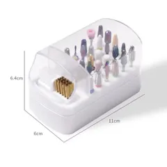 Hộp đựng đầu mài Nail cỡ lớn 30 lỗ cắm kèm chổi vệ sinh đa năng có nắp đậy bảo quản đầu mài cực tốt