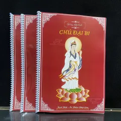 Tặng viết, Vở Chép Tay Chú Đại Bi có in chữ mờ có và hình Bồ Tát Quán Âm - CHEPDAIBI