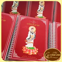 Tặng viết, Vở Chép Tay Chú Đại Bi có in chữ mờ có và hình Bồ Tát Quán Âm - CHEPDAIBI