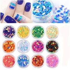 Set 12 ô nhũ đá hạt gạo hình lá trang trí móng đa dạng siêu đẹp