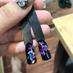 Set 12 ô nhũ đá hạt gạo hình lá trang trí móng đa dạng siêu đẹp
