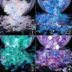 Set 12 hũ giấy xà cừ thuỷ tinh khổng tước ẩn gel trang trí móng siêu đẹp Hot