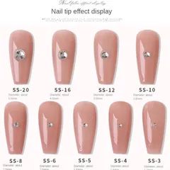 Đá chân keo size nhỏ mini ss3-ss4 đính móng siêu sáng đẹp bền không bong chân keo set 1440v