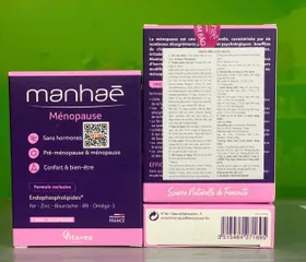 Viên uống Manhaè Ménopause |30/60/90 viên| Cân bằng nội tiết tố tự nhiên cho phụ nữ ở giai đoạn tiền mãn kinh & mãn kinh [S/P Chuẩn Pháp]