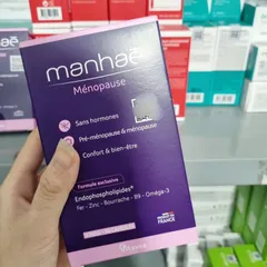Viên uống Manhaè Ménopause |30/60/90 viên| Cân bằng nội tiết tố tự nhiên cho phụ nữ ở giai đoạn tiền mãn kinh & mãn kinh [S/P Chuẩn Pháp]