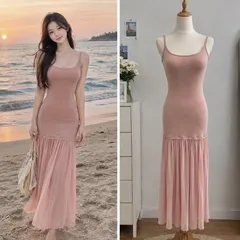 (PASS) Đầm maãi hai dây đuôi cá đi biển (<50kg)