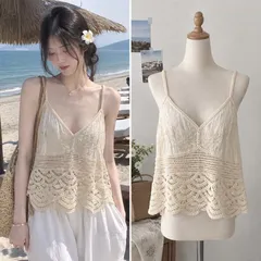 (PASS) Áo hai dây phong cách vintage (<48kg)