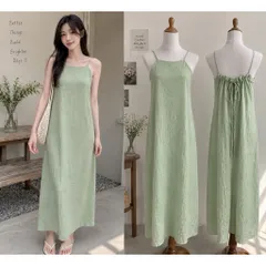 (PASS) Đầm maxi cổ yếm đi biển (<46kg)