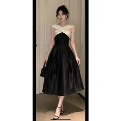 (PASS) Đầm tiệc tafta phối dây đáp chéo trễ vai (<48kg)