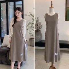 (PASS) Đầm xuông ba lỗ chất thun gân (<46kg)