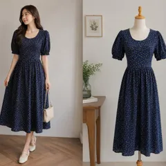 (PASS) đầm babydoll hoạ tiết hoa nhí (<46kg)