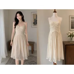 (PASS) Đầm 2 dây phối voan (<46kg)