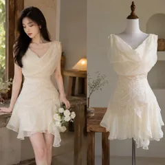 (New) Đầm tơ cổ đổ 2 lớp (<45kg)