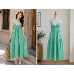 (PASS) Đầm maxi nhiều tầng dáng dài (<50kg)