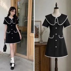 (PASS) Đầm tiểu thư phối cổ thuỷ thủ (<50kg)