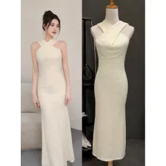 (NEW) Đầm body cổ yếm đáp chéo (<45kg)