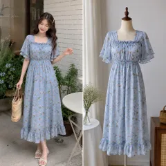 (PASS) Đầm voan hoa nhí đuôi cá (<46kg)
