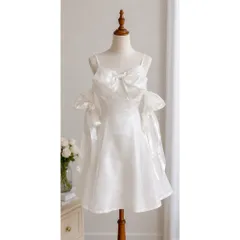 (PASS) Đầm tiệc trễ vai phối nơ (<45kg)